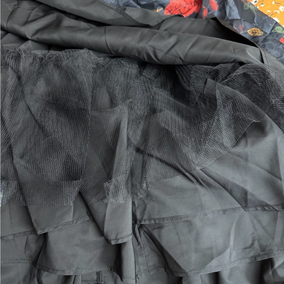 Unique Vintage Black and Red Floral High Low Dress - Picture 7 of 16